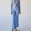 ALOHAS Clothing Easy Wide Knit Pants Cornflower Blue