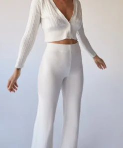 ALOHAS Easy Wide Knit Pants Ivory