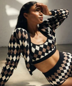 ALOHAS Clothing Errands Cardigan Jacquard Brown