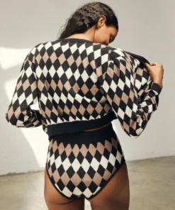 ALOHAS Clothing Errands Cardigan Jacquard Brown