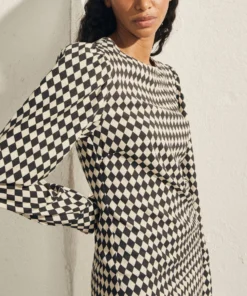 ALOHAS Exclesa Dress Scacchi Black Ivory Clothing