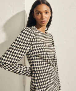 ALOHAS Exclesa Dress Scacchi Black Ivory Clothing