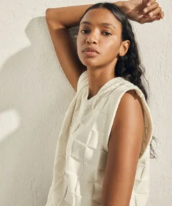 ALOHAS Clothing Full Time Vest Scacci Jacquard Ivory