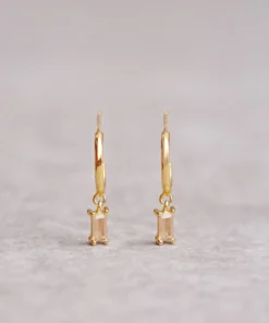 ALOHAS Hanging Crystal Earrings Sand Beige Accessories