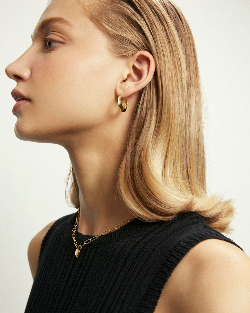 ALOHAS Accessories Hexagon Earrings Gold 4 ALOHAS Accessories Hexagon Earrings Gold