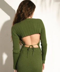 ALOHAS Clothing Honest Backless Knit Top Emerald