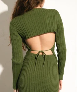 ALOHAS Clothing Honest Backless Knit Top Emerald