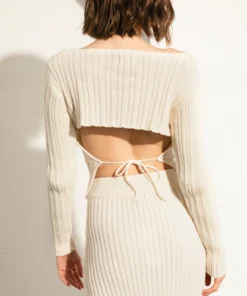 ALOHAS Clothing Honest Backless Knit Top Off White