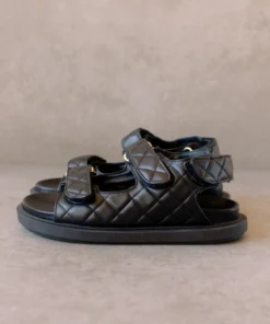 ALOHAS Shoes Hook-Loop Black Sandal