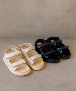 ALOHAS Shoes Hook-Loop Black Sandal