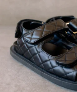 ALOHAS Shoes Hook-Loop Black Sandal