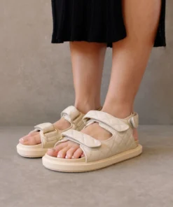 ALOHAS Shoes Hook-Loop Ivory Sandal