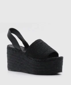 ALOHAS Shoes Ibizas XL Raffia Total Black