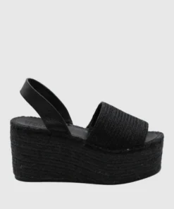 ALOHAS Shoes Ibizas XL Raffia Total Black