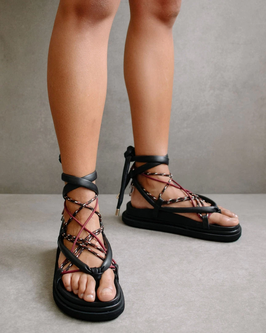 ALOHAS Jungle Black Laced Up Sandal 4 ALOHAS Jungle Black Laced Up Sandal