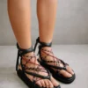 ALOHAS Jungle Black Laced Up Sandal