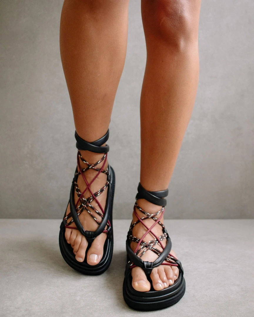 ALOHAS Jungle Black Laced Up Sandal 5 ALOHAS Jungle Black Laced Up Sandal