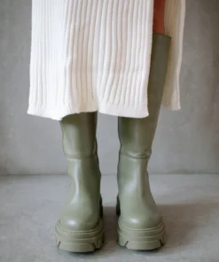 ALOHAS Katiuska Khaki Leather High Boot Shoes 12 ALOHAS Katiuska Khaki Leather High Boot Shoes