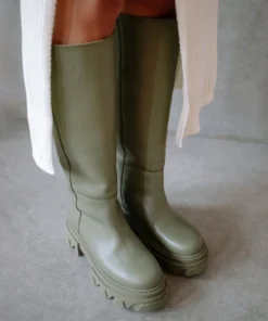 ALOHAS Katiuska Khaki Leather High Boot Shoes 14 ALOHAS Katiuska Khaki Leather High Boot Shoes