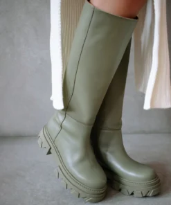 ALOHAS Katiuska Khaki Leather High Boot Shoes 13 ALOHAS Katiuska Khaki Leather High Boot Shoes