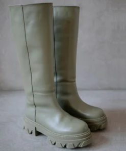 ALOHAS Katiuska Khaki Leather High Boot Shoes 10 ALOHAS Katiuska Khaki Leather High Boot Shoes