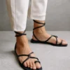 ALOHAS Lace It Up Black Flat Sandal