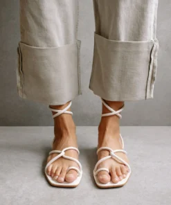 ALOHAS Lace It Up Ivory Flat Sandal