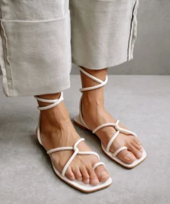 ALOHAS Lace It Up Ivory Flat Sandal