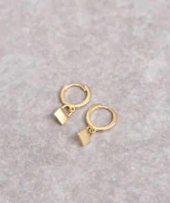ALOHAS Lock Earrings Gold Accessories