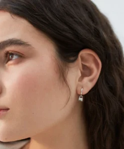 ALOHAS Accessories Lock Earrings Silver