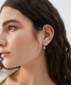 ALOHAS Accessories Lock Earrings Silver