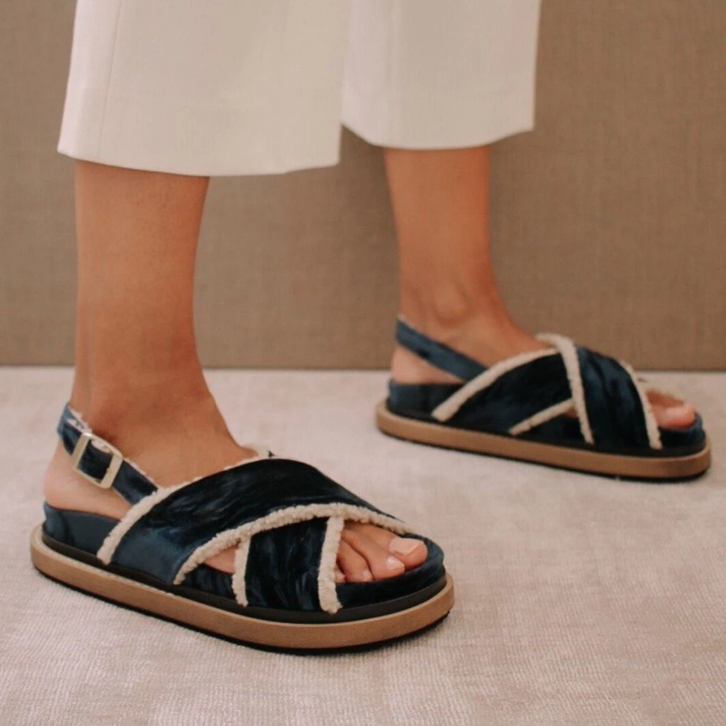 ALOHAS Marshmallow Blue Velvet Shoes 7 ALOHAS Marshmallow Blue Velvet Shoes