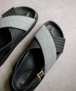 ALOHAS Shoes Marshmallow Check Black