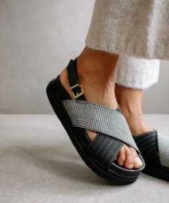 ALOHAS Shoes Marshmallow Check Black