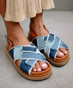ALOHAS Marshmallow Patchwork Denim Blue