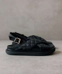 ALOHAS Shoes Marshmallow Quilted Black