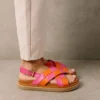 ALOHAS Marshmallow Scacchi Pomelo Orange Magenta Shoes