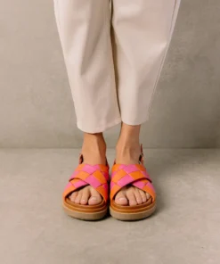 ALOHAS Marshmallow Scacchi Pomelo Orange Magenta Shoes