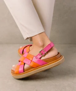 ALOHAS Marshmallow Scacchi Pomelo Orange Magenta Shoes