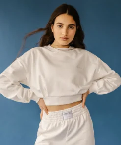 TheManola Clothing Menina Crop Sweatshirt Coconut 11 TheManola Clothing Menina Crop Sweatshirt Coconut