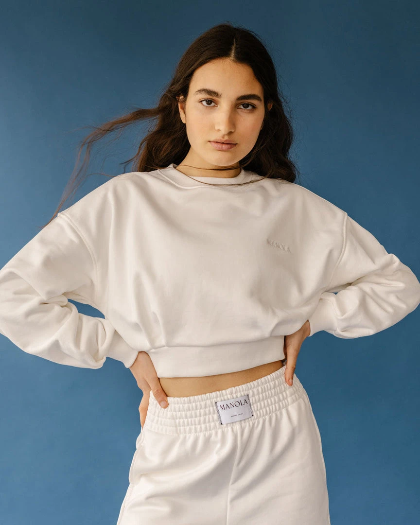 TheManola Clothing Menina Crop Sweatshirt Coconut 6 TheManola Clothing Menina Crop Sweatshirt Coconut