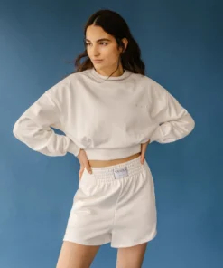 TheManola Clothing Menina Crop Sweatshirt Coconut