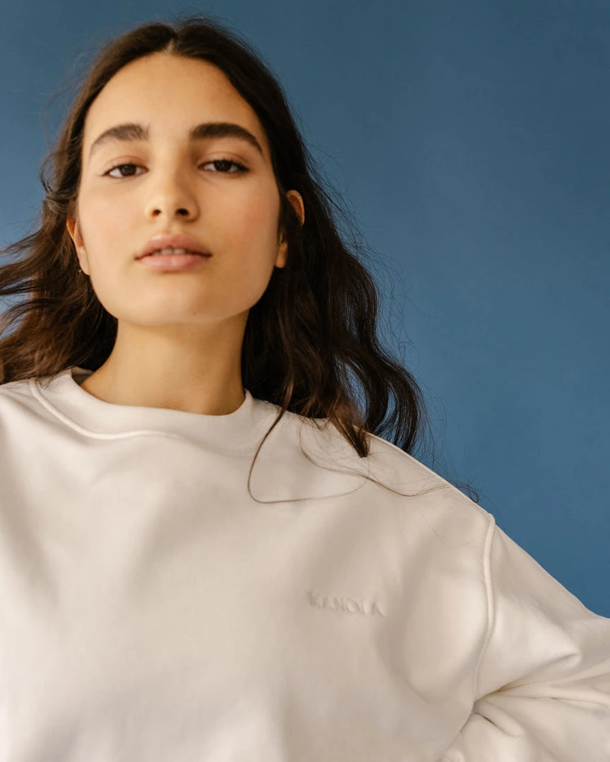 TheManola Clothing Menina Crop Sweatshirt Coconut 5 TheManola Clothing Menina Crop Sweatshirt Coconut