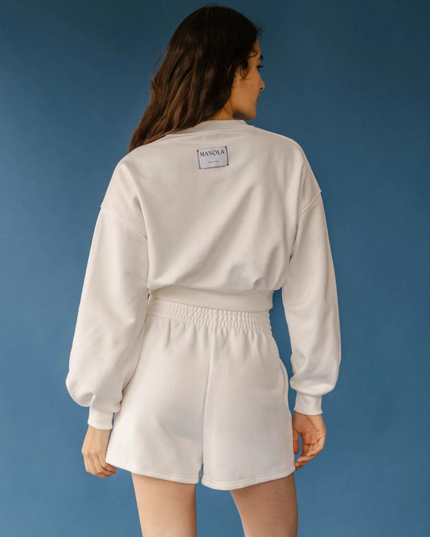 TheManola Clothing Menina Crop Sweatshirt Coconut 3 TheManola Clothing Menina Crop Sweatshirt Coconut