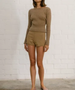 ALOHAS Clothing Nice Knit Short Camel 8 ALOHAS Clothing Nice Knit Short Camel