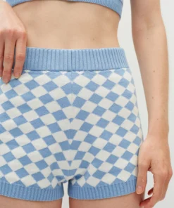 ALOHAS Clothing Nice Shorts Scacchi Cornflower Blue