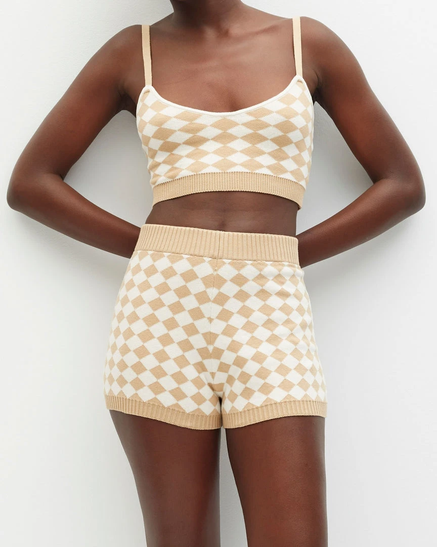 ALOHAS Clothing Nice Shorts Scacchi Toasted Almond Beige 4 ALOHAS Clothing Nice Shorts Scacchi Toasted Almond Beige