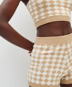 ALOHAS Clothing Nice Shorts Scacchi Toasted Almond Beige