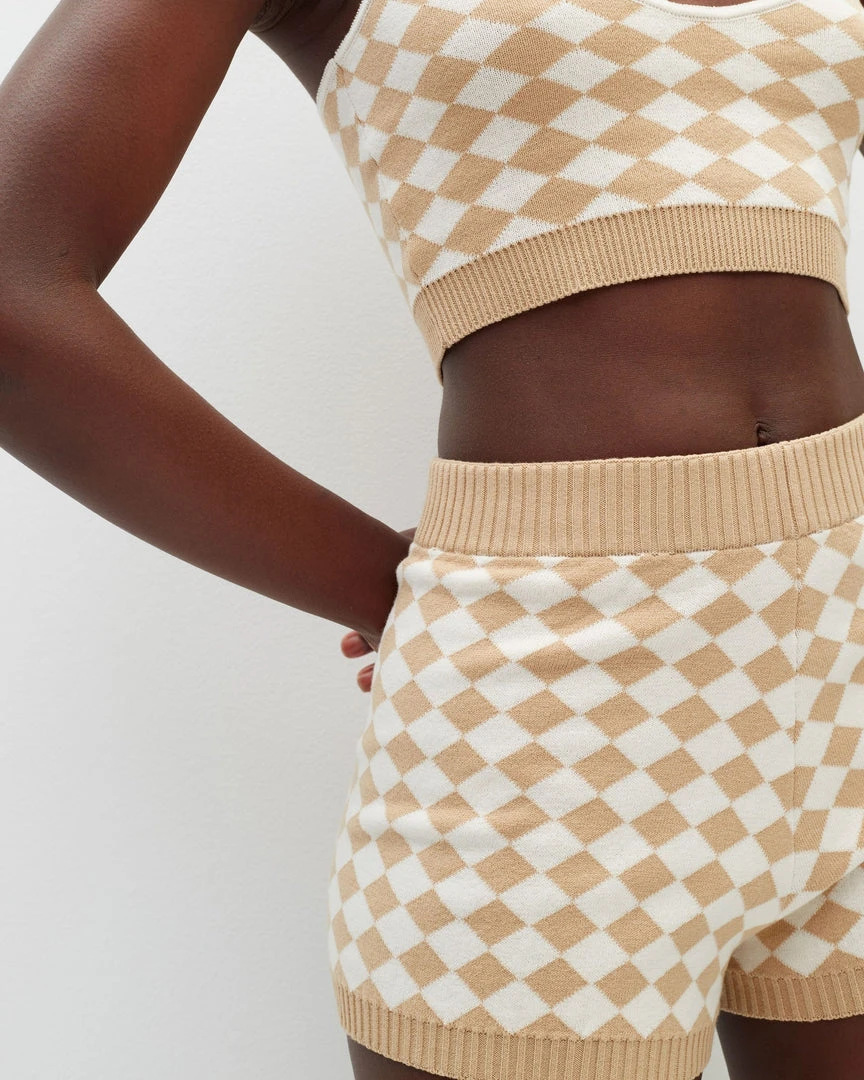 ALOHAS Clothing Nice Shorts Scacchi Toasted Almond Beige 2 ALOHAS Clothing Nice Shorts Scacchi Toasted Almond Beige