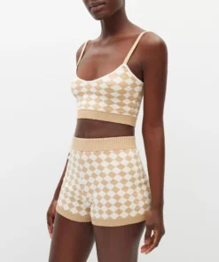 ALOHAS Clothing Nice Shorts Scacchi Toasted Almond Beige